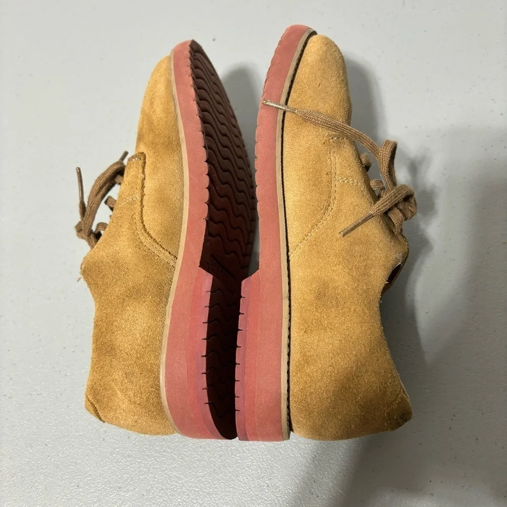 Sperry Top Sider Tevin Boys 2.5M Suede Leather Upper Brown Neutral Oxford Lace